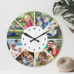 Grande Horloge Ronde Photo personnalisée Famille Personnalisée Enfants<br><div class="desc">Créez votre propre horloge murale customisée de 8 photos avec vos images personnalisées.</div>