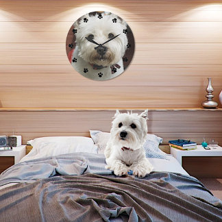 Grande Horloge Ronde Photo pour animal de compagnie personnalisée