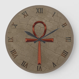 Grande Horloge Ronde Photo Réaliste Wood-Effect & Copper-look Ankh