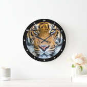 Grande Horloge Ronde Photo Tiger Face (Maison)