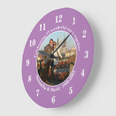 Grande Horloge Ronde Photo Wedding Anniversary  Gift Wall  Large Clock (Angle)