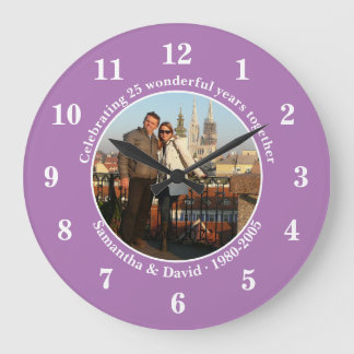 Grande Horloge Ronde Photo Wedding Anniversary  Gift Wall  Large Clock
