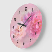 Grande Horloge Ronde Photographe de Pretty Pink Carnations (Angle)