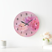 Grande Horloge Ronde Photographe de Pretty Pink Carnations (Maison)