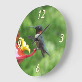 Grande Horloge Ronde Photographie d'oiseau de colibri à gorge rubis (Angle)