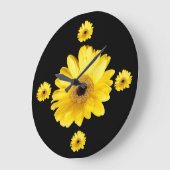 Grande Horloge Ronde Photographies de la marguerite jaune (Angle)