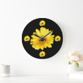 Grande Horloge Ronde Photographies de la marguerite jaune (Maison)