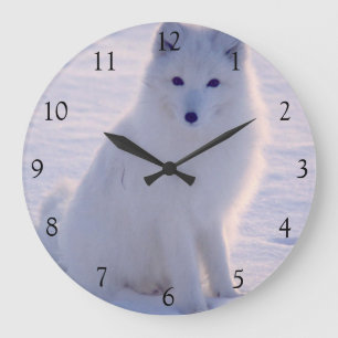 Grande Horloge Ronde Photos de l'hiver de la Fox blanche de l'Arctique 