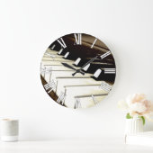 Grande Horloge Ronde Piano Keys (Maison)