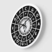 Grande Horloge Ronde Piano Keys Circle of Fifths (Angle)