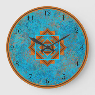 Grande Horloge Ronde Pics Turquoise des Montagnes du Sud-Ouest
