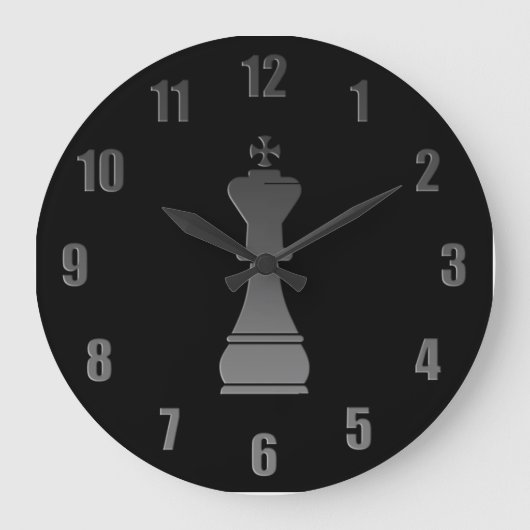 Grande Horloge Ronde Pièce d'échecs noire de roi (Recto)
