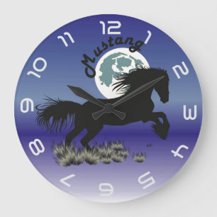 Grande Horloge Ronde Pièce d'horlogerie pour amateurs de chevaux