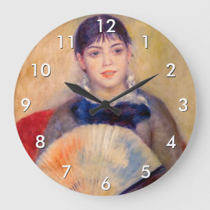 Grande Horloge Ronde Pierre-Auguste Renoir - Fille avec un ventilateur