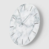 Grande Horloge Ronde pierre de marbre blanc (Angle)