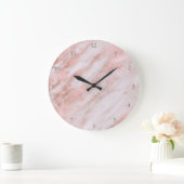 Grande Horloge Ronde Pierre de marbre rose (Maison)