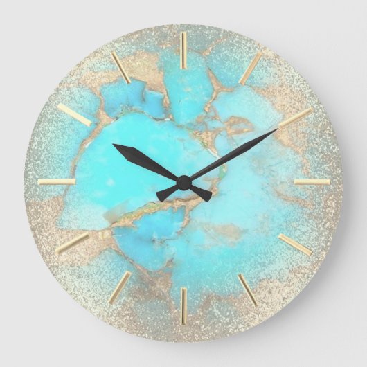 Grande Horloge Ronde pierre turquoise (Recto)