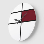 Grande Horloge Ronde Piet Mondrian style design: maroon (Angle)