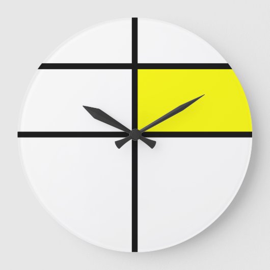 Grande Horloge Ronde Piet Mondrian style design: yellow (Recto)