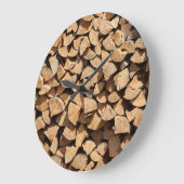 Grande Horloge Ronde Pile de rondins (Angle)
