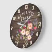 Grande Horloge Ronde Pin Brown Floral (Angle)