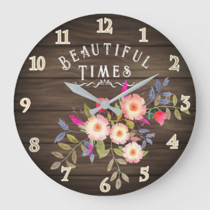 Grande Horloge Ronde Pin Brown Floral