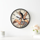 Grande Horloge Ronde Pin-up Girl Wall Clock (Maison)