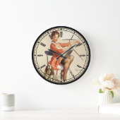 Grande Horloge Ronde Pin-up Girl Wall Clock (Maison)