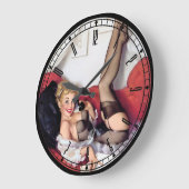 Grande Horloge Ronde Pin-up Girl Wall Clock (Angle)