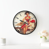 Grande Horloge Ronde Pin-up Girl Wall Clock (Maison)