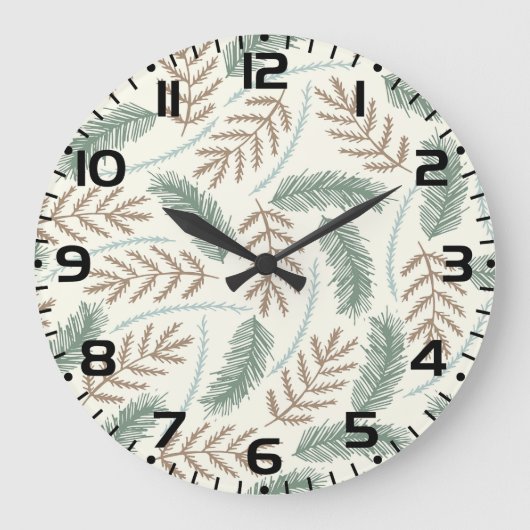 Grande Horloge Ronde Pine and Cedar Evergreen Branches Pattern (Recto)