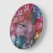 Grande horloge ronde "Pink-Blues" (Angle)