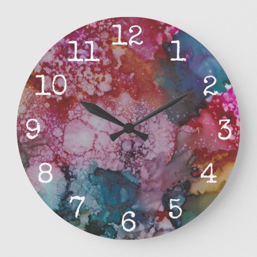 Grande horloge ronde "Pink-Blues" (Recto)