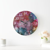 Grande horloge ronde "Pink-Blues" (Maison)