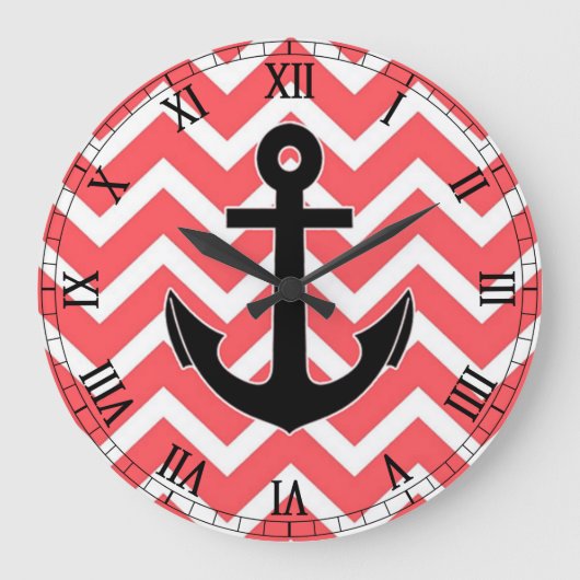 Grande Horloge Ronde Pink Chevron Anchor (Recto)