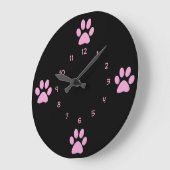 Grande Horloge Ronde Pink Dog Theme Wall Clocks (Angle)
