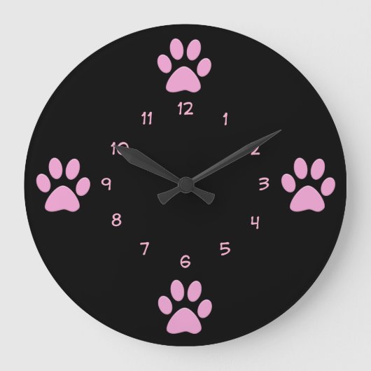 Grande Horloge Ronde Pink Dog Theme Wall Clocks (Recto)