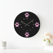 Grande Horloge Ronde Pink Dog Theme Wall Clocks (Maison)