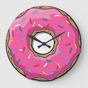 Grande Horloge Ronde Pink Donut