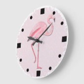 Grande Horloge Ronde Pink Flamingo design Wall Clock (Angle)
