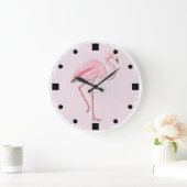 Grande Horloge Ronde Pink Flamingo design Wall Clock (Maison)