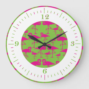 Grande Horloge Ronde Pink Flamingo Wall Clock