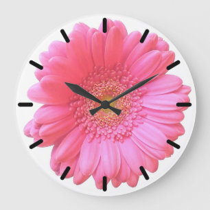 Grande Horloge Ronde Pink gerbera daisy