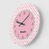 Grande Horloge Ronde Pink Girly Clocks (Angle)