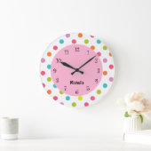 Grande Horloge Ronde Pink Girly Clocks (Maison)