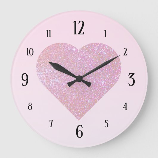 Grande Horloge Ronde Pink gradient With Large Glitter Heart (Recto)