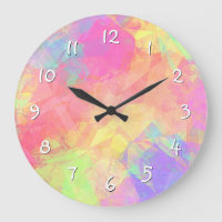 Pink Lime Green Purple Blue Polygon Art Motif