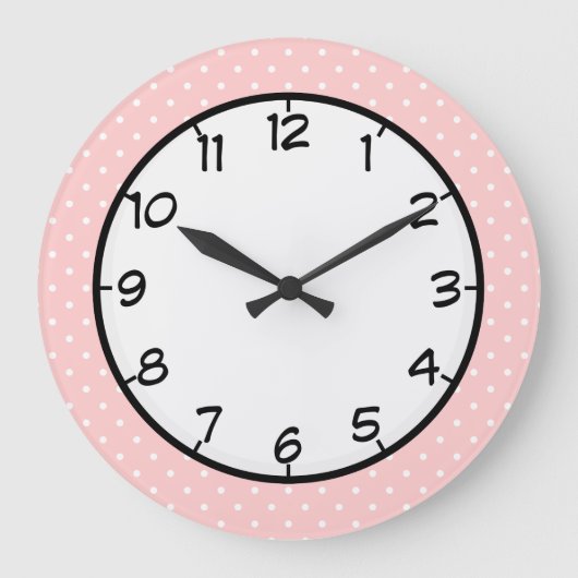 Grande Horloge Ronde Pink Polka Dot Pastel (Recto)