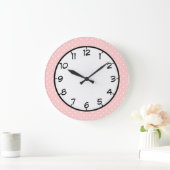 Grande Horloge Ronde Pink Polka Dot Pastel (Maison)
