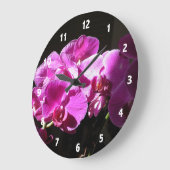 Grande Horloge Ronde Pink Purple Orchids Flower Photography Clock (Angle)